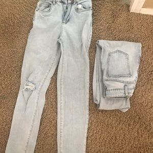 2 pack cotton on jeans light wash straight leg